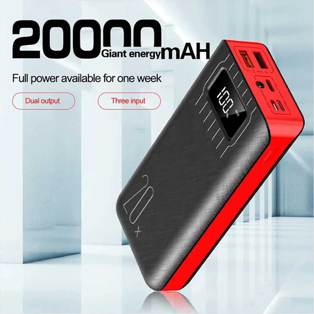 20000mAh External Battery Power Bank Dual USB With LED Flashlight - Headphone store