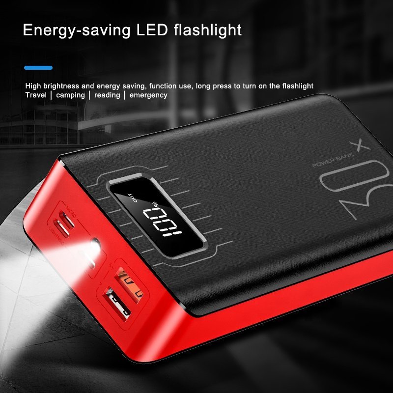 20000mAh External Battery Power Bank Dual USB With LED Flashlight - Headphone store