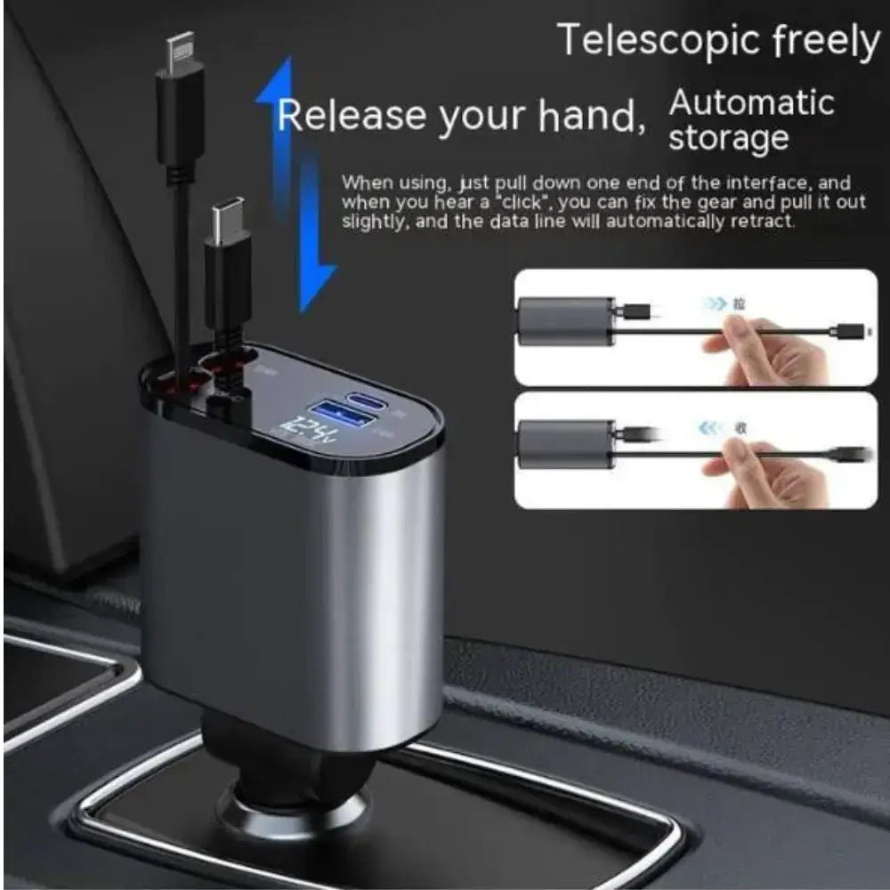 FAST 100W Car Phone Charger Lighter USB And TYPE - C Adapter - Headphone store