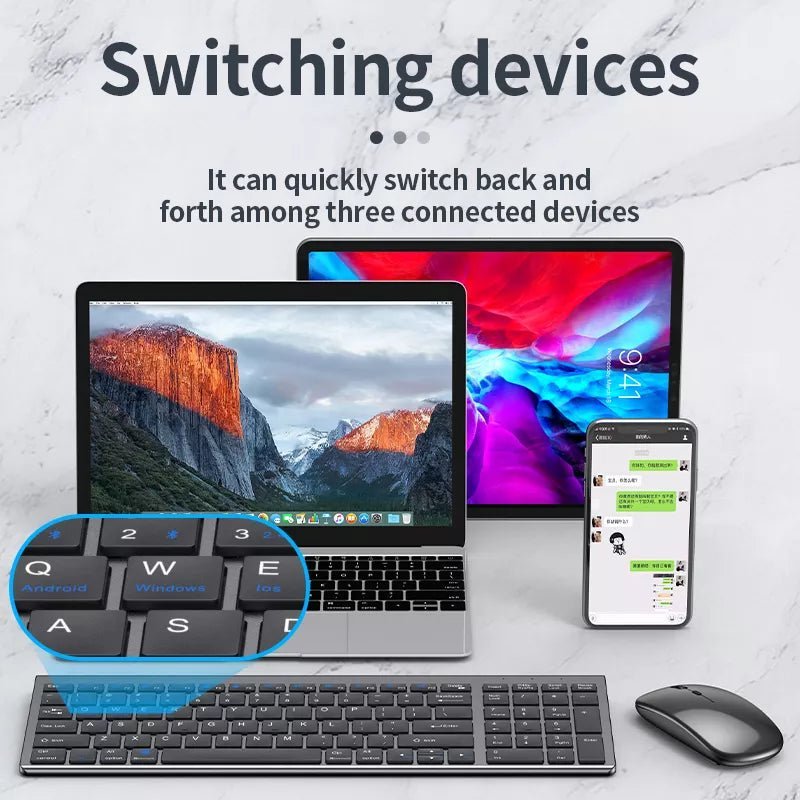 High quality 2.4G Bluetooth wireless rechargeable mouse keyboard combos - Headphone store