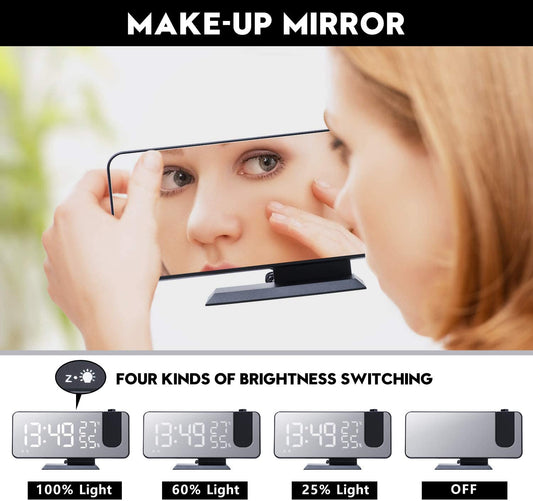 LED Projection Digital Alarm Clock Phone Charger - Headphone store